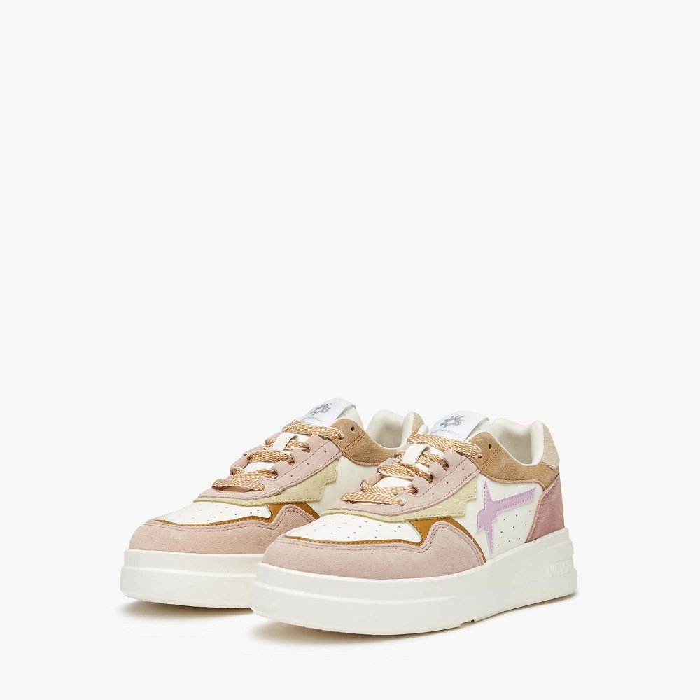 Basket W6YZ Powder Pink/White Femme | HDN-12138741